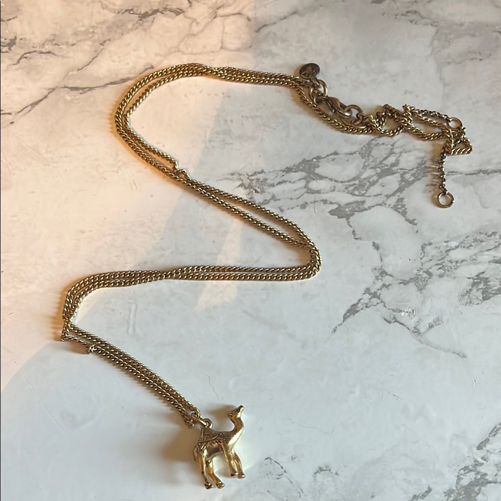 Gold Camel Pendant Necklace